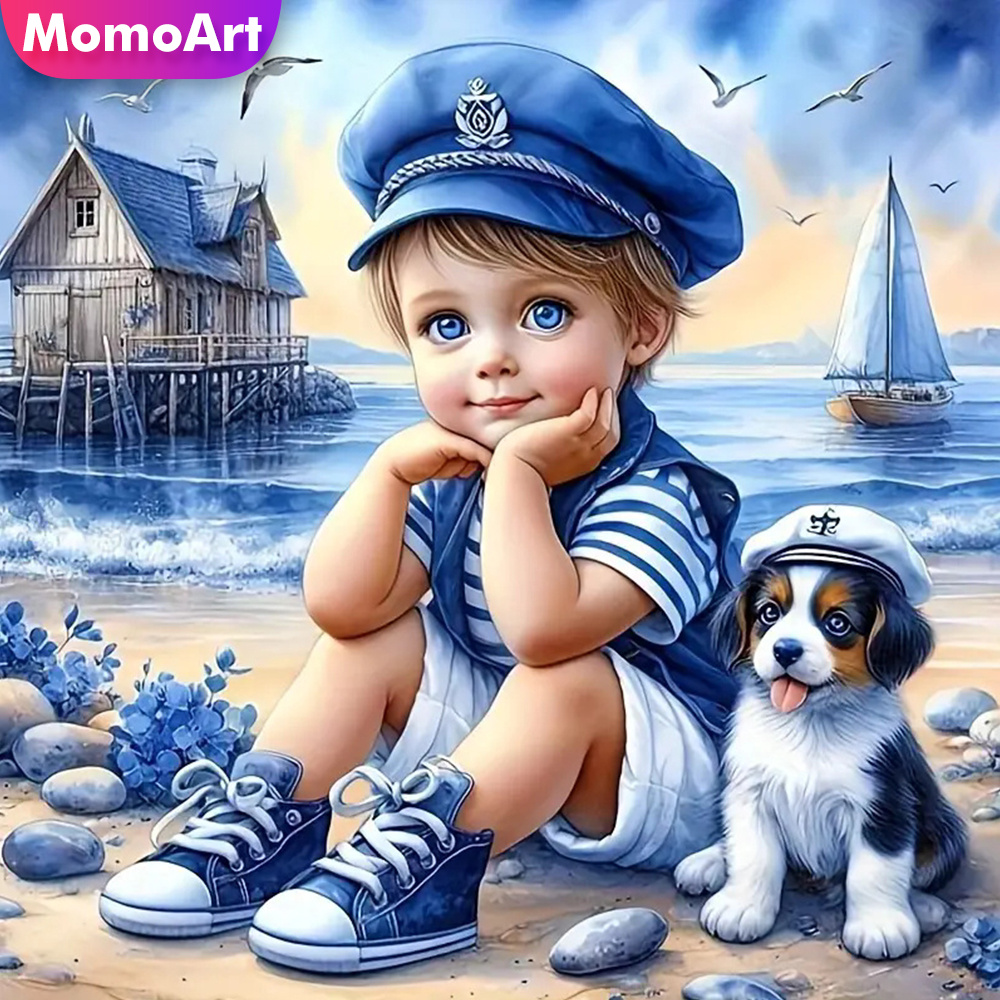 Embroidery Uae - Momoart 전체 다이아몬드 페인팅 아이 소년