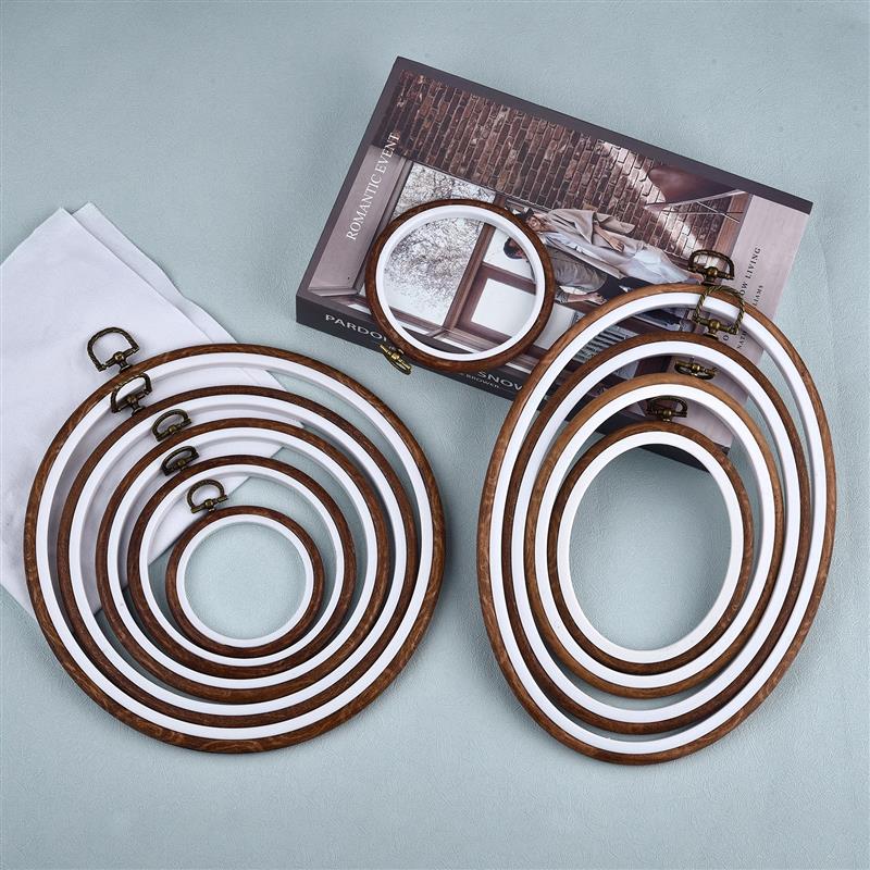 Stitch Marker Ring - 바느질 도구 원형 타원형 나무 자수틀
