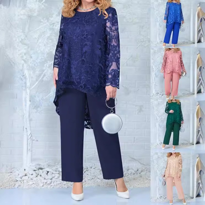Embroidery Abaya - 여성용 이브닝 드레스 레이스 자수 바지