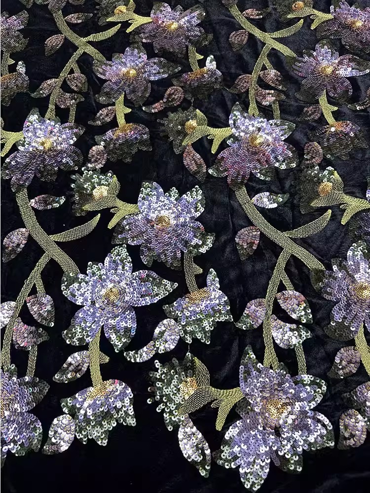 Embroidery Beads - 1 야드 레트로 벨벳 텔라 수제