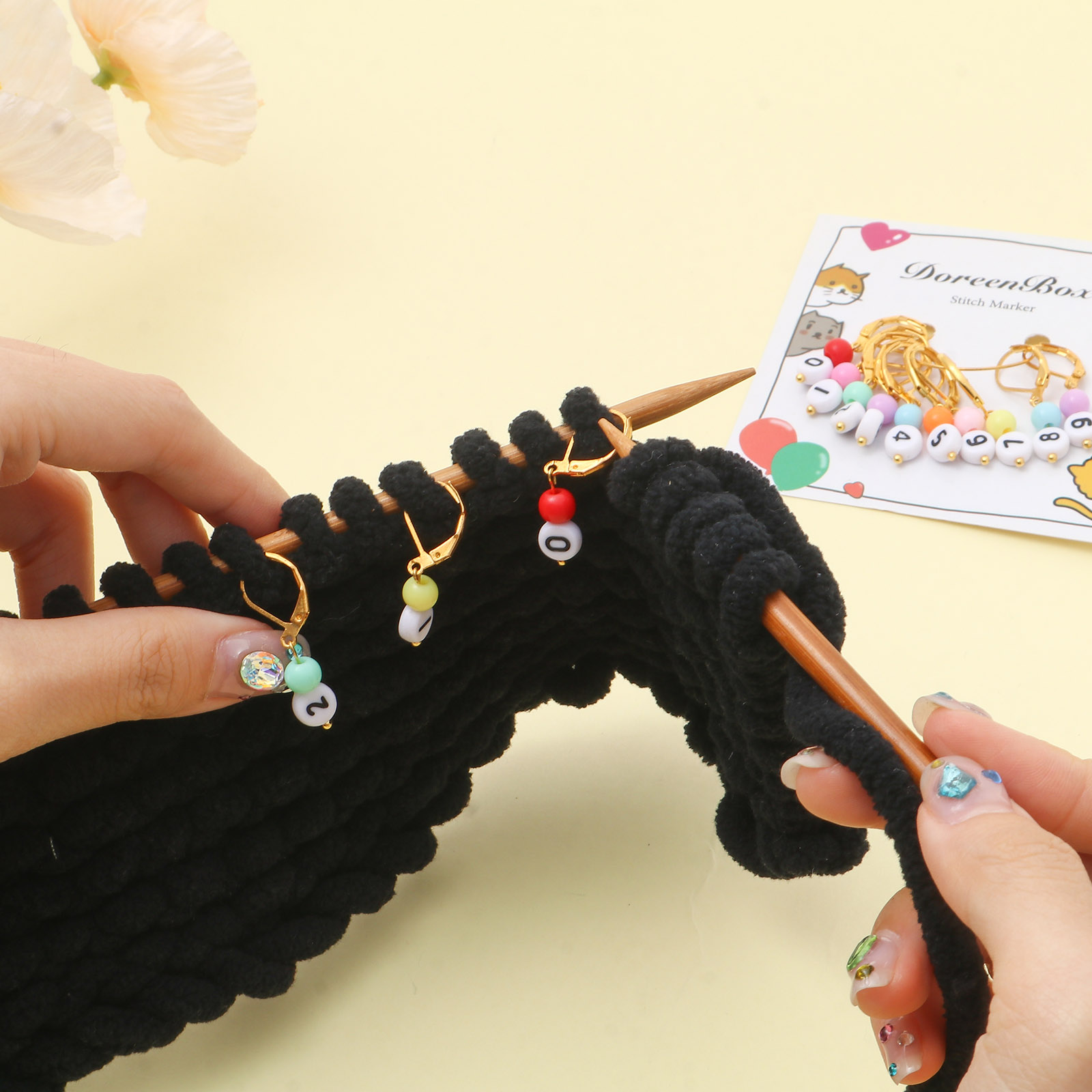구리 및 아크릴 뜨개질 스티치 마커, DIY 공예 마커 - Stitch Marker Ring 리뷰 및 가격