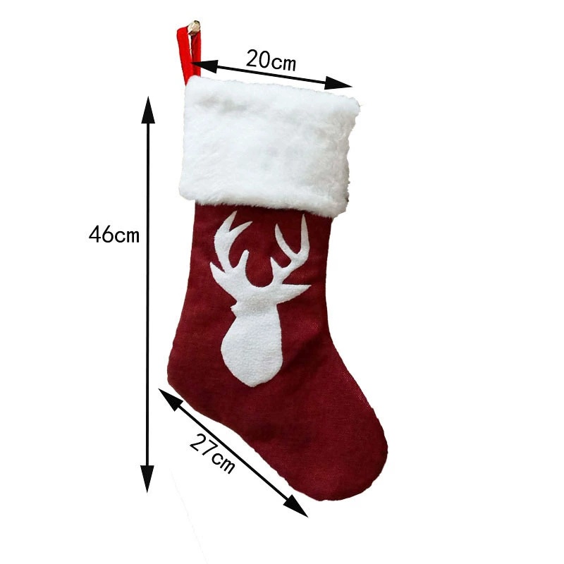 빨간 산타 양말 엘크 눈송이 선물 가방 크리스마스 자수 - Embroidery Xmas Stocking 리뷰 및 가격