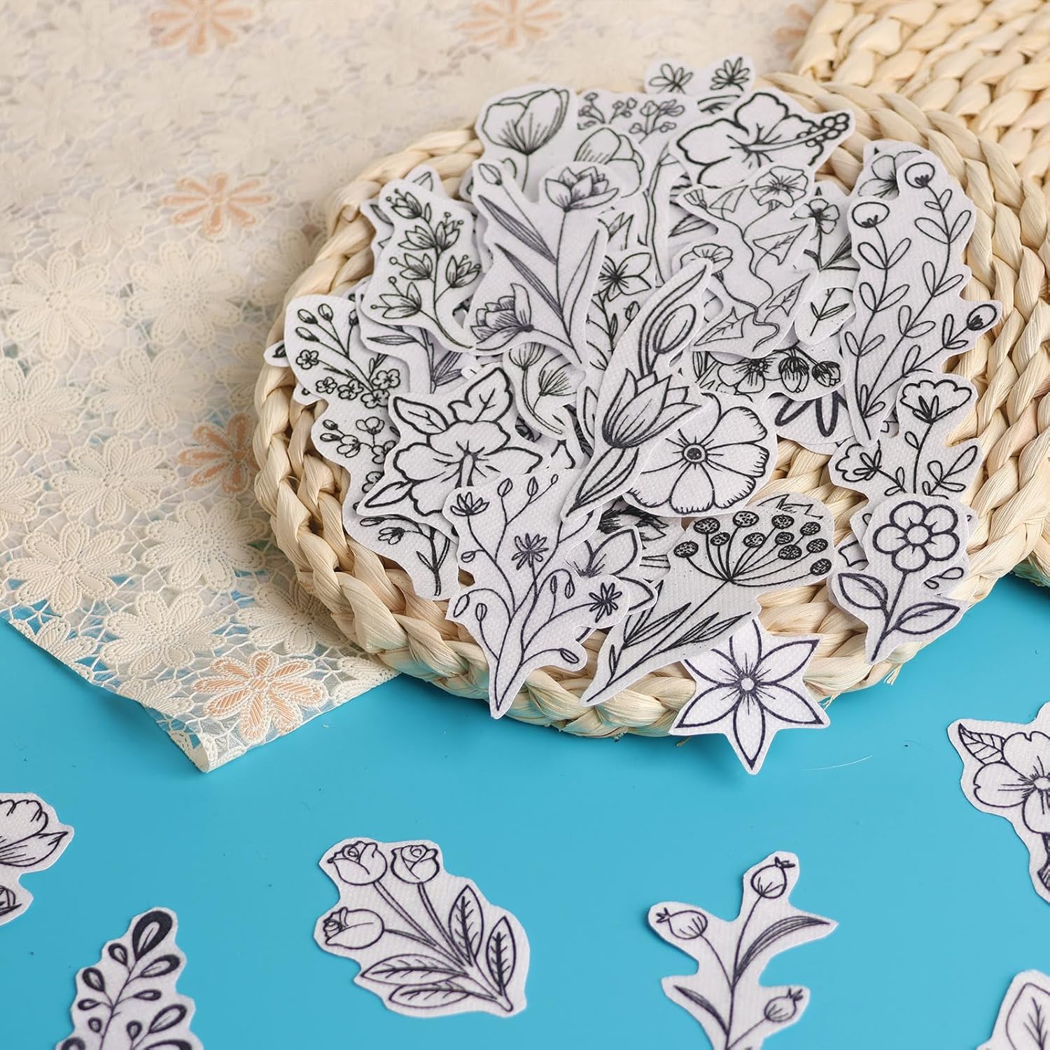50Pcs 수용성 자수 안정제, 사전 인쇄된 꽃과 잎  - Embroidery Quilting 리뷰 및 가격