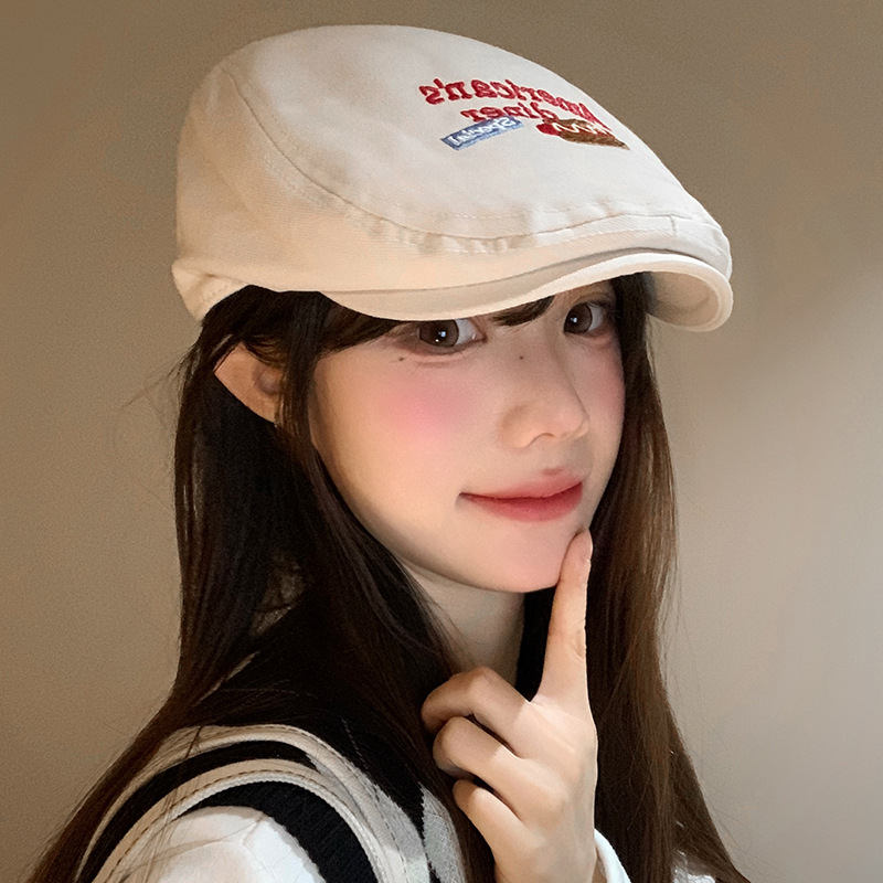 여성용 뉴스보이 캡 예술적인 일본 자수 심플 패셔너블  - Embroidery Artist 리뷰 및 가격