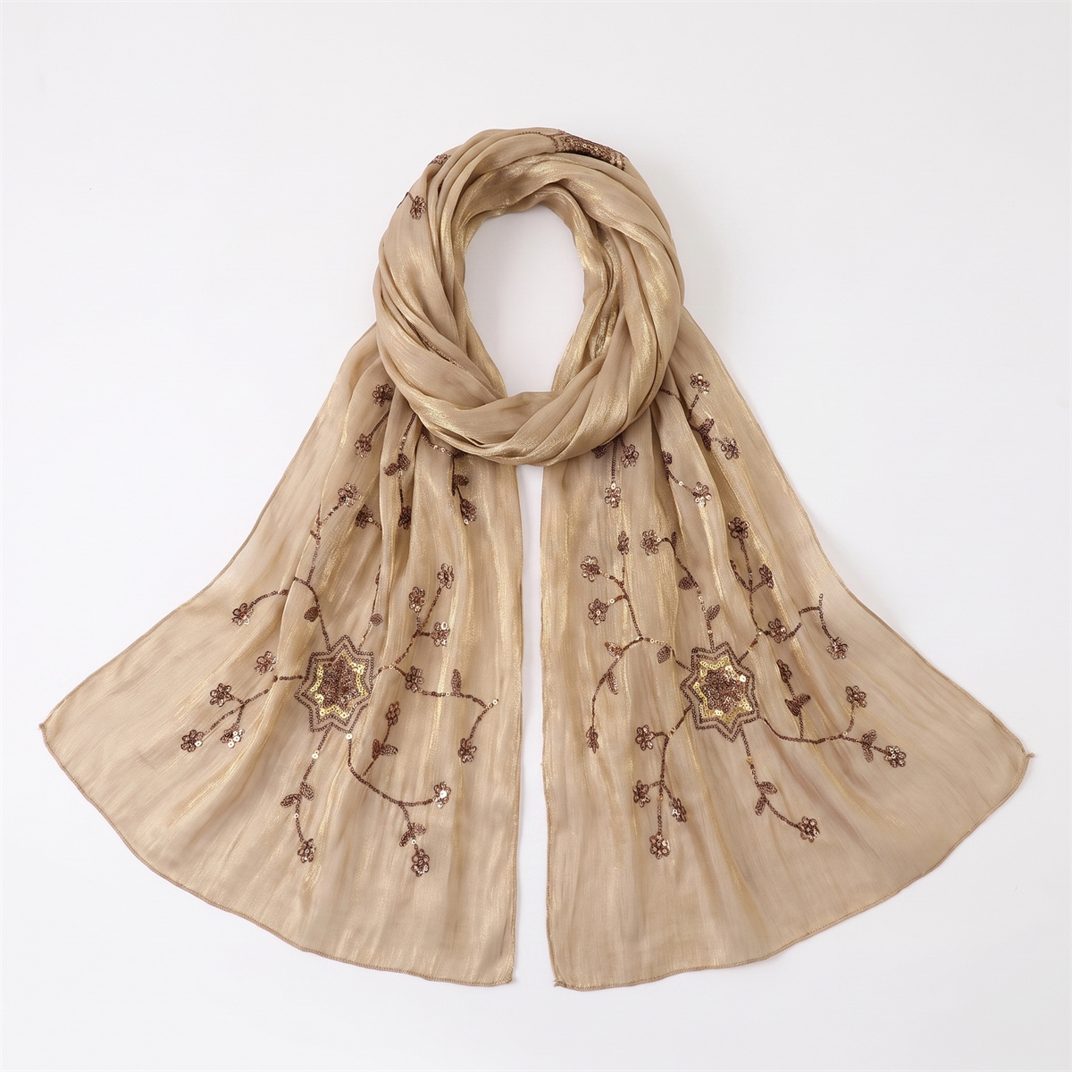 패션 크링클 히잡 스카프, 꽃무늬 스팽글 자수 장식,  - Embroidery Shawl 리뷰 및 가격