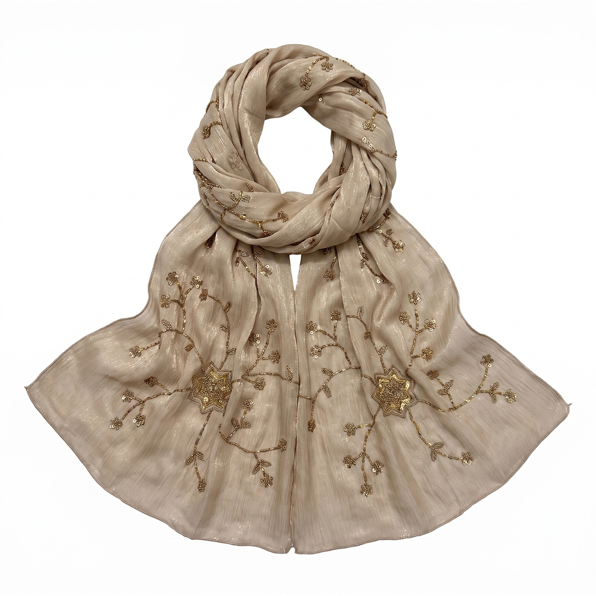 패션 크링클 히잡 스카프, 꽃무늬 스팽글 자수 장식,  - Embroidery Shawl 리뷰 및 가격
