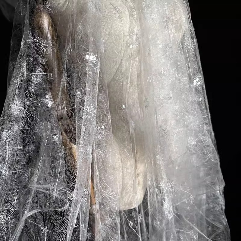 레이스 꽃 자수 스팽글 메쉬 원단 시스루 블랙 치파오  - Embroidery Underlay 리뷰 및 가격