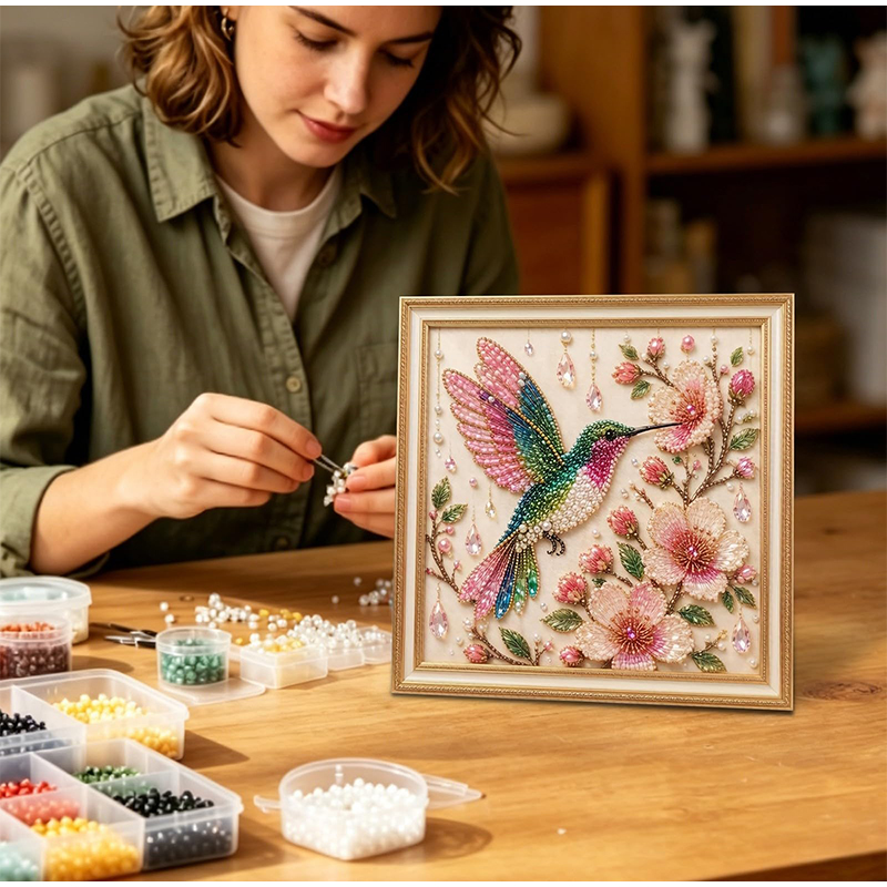 버드 펄 아트 DIY 키트 카디널 버드 비즈 & 진주  - Embroidery Beads 리뷰 및 가격