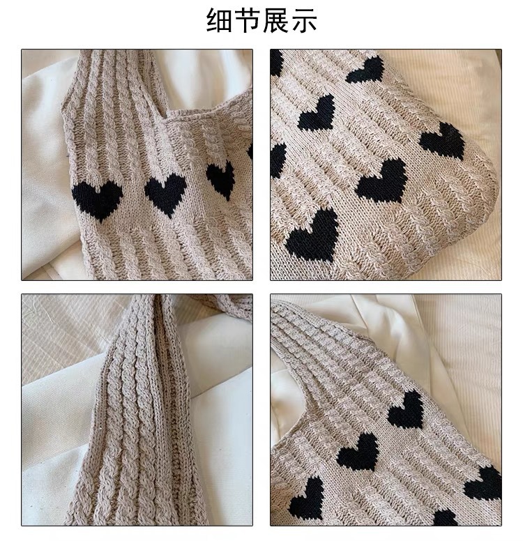 숄더백 대형 여성용 에코 니트 핸드백 사랑스럽고 귀여운 - Embroidery University 리뷰 및 가격