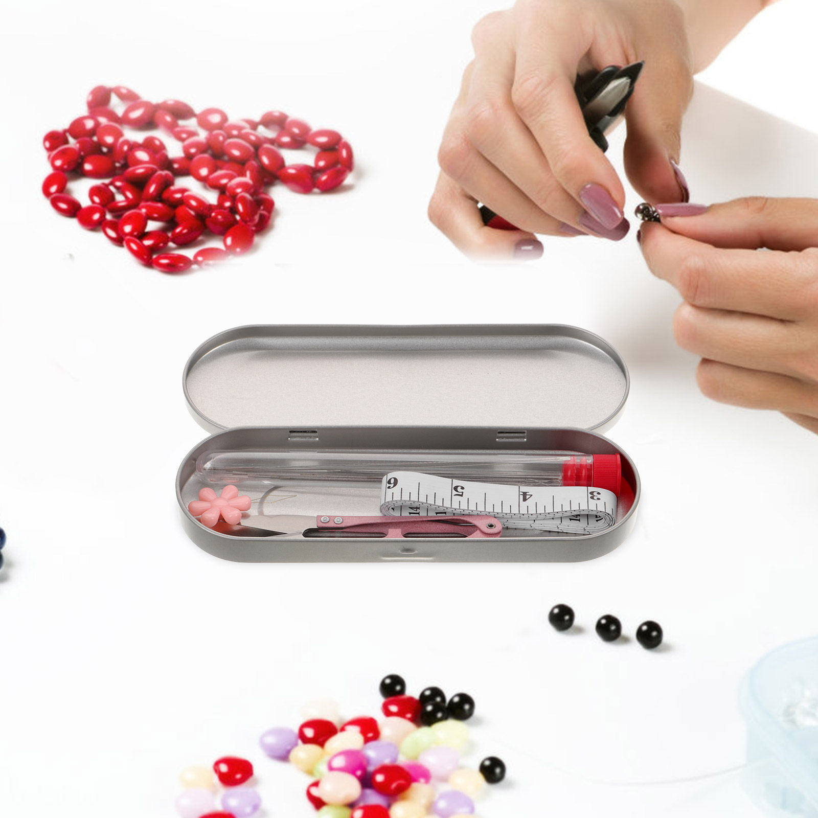 1세트 비딩 니들 스레더 키트, 부드러운 줄자, 손가락 - Embroidery Beads 리뷰 및 가격
