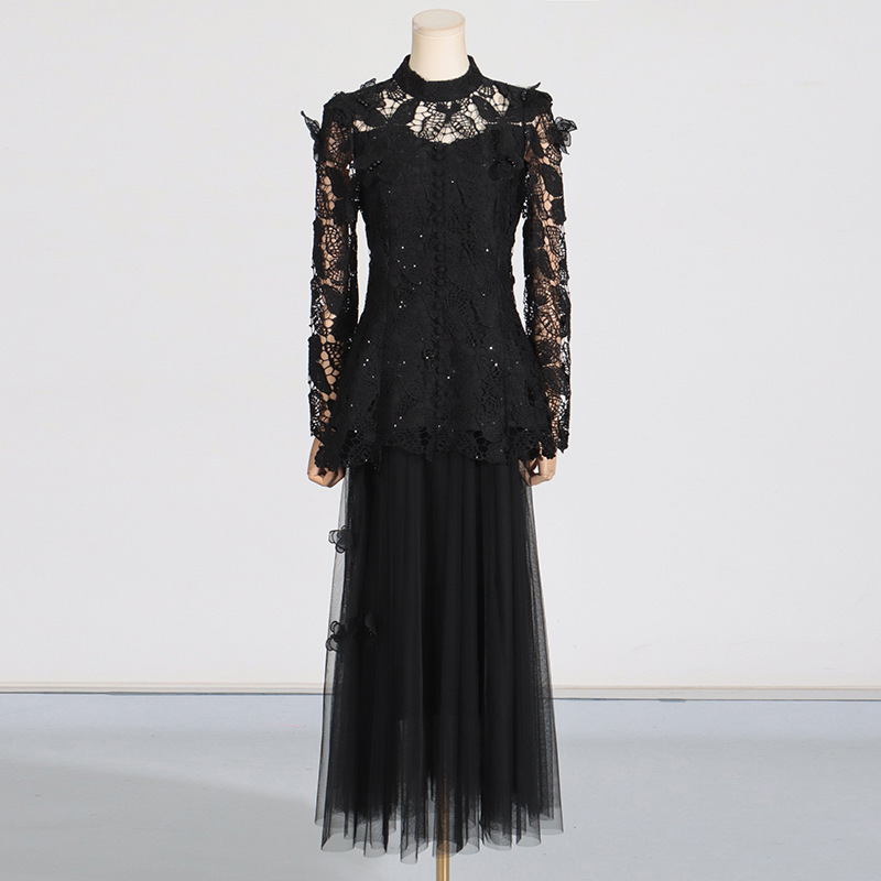 QMQA 여성용 우아한 2 종 세트, 자수 긴팔 탑,  - Embroidery Underlay 리뷰 및 가격
