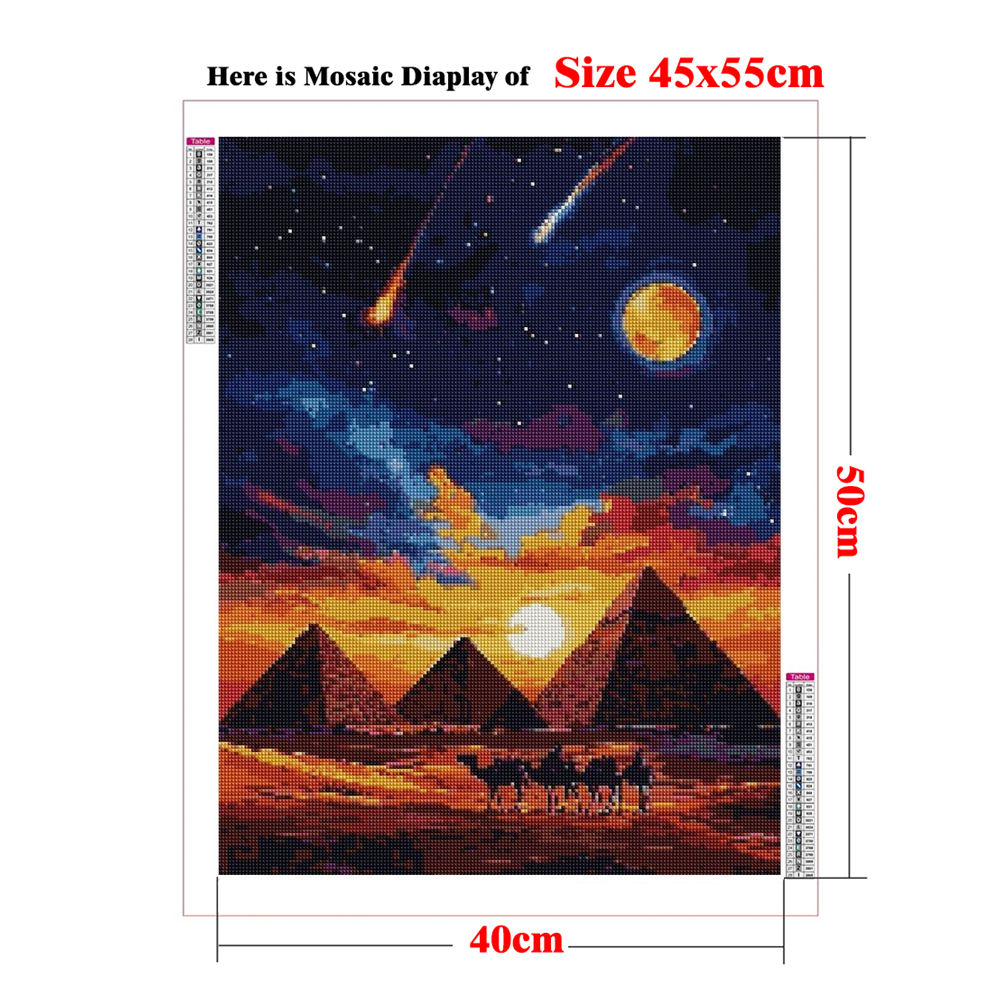 1개 프레임리스 다이아몬드 페인팅 키트, 지자 대피라미 - Embroidery In Egypt 리뷰 및 가격