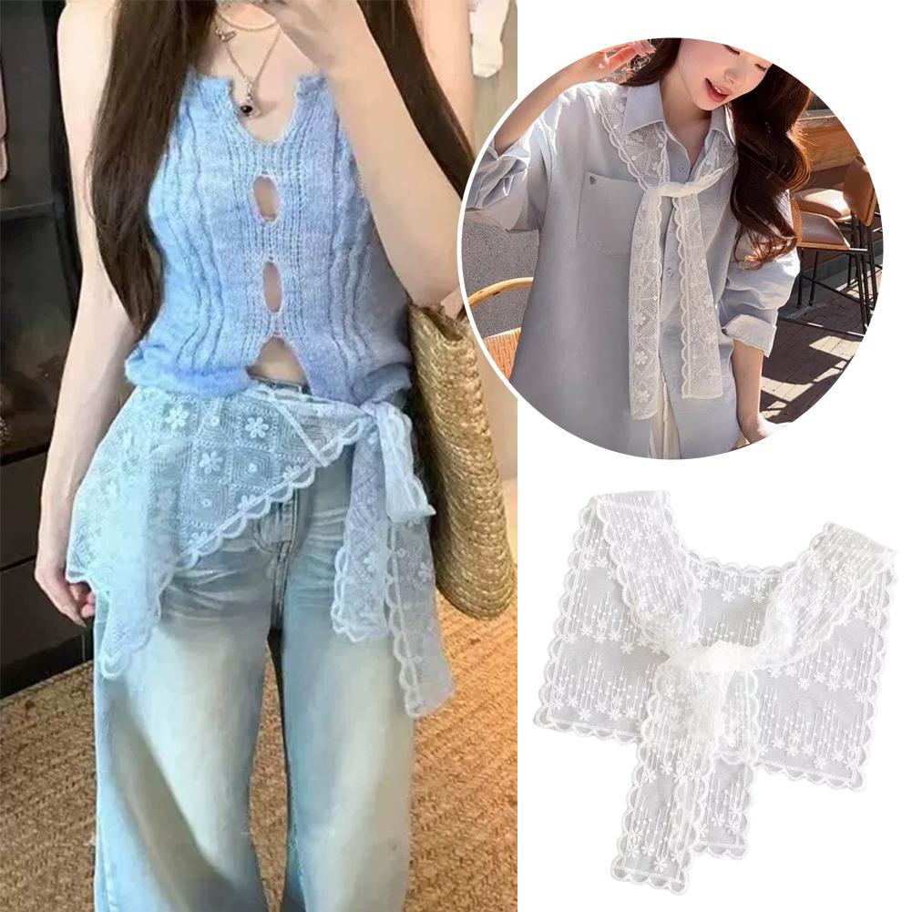 여성을위한 프랑스 레이스 숄 스카프 우아한 속이 빈 꽃 - Embroidery Shawl 리뷰 및 가격