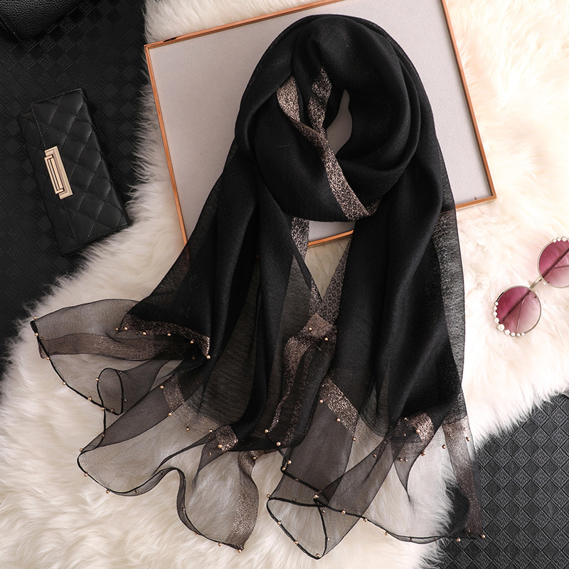 2024 여성을위한 럭셔리 100% 실크 목도리 스카프 - Embroidery Shawl 리뷰 및 가격