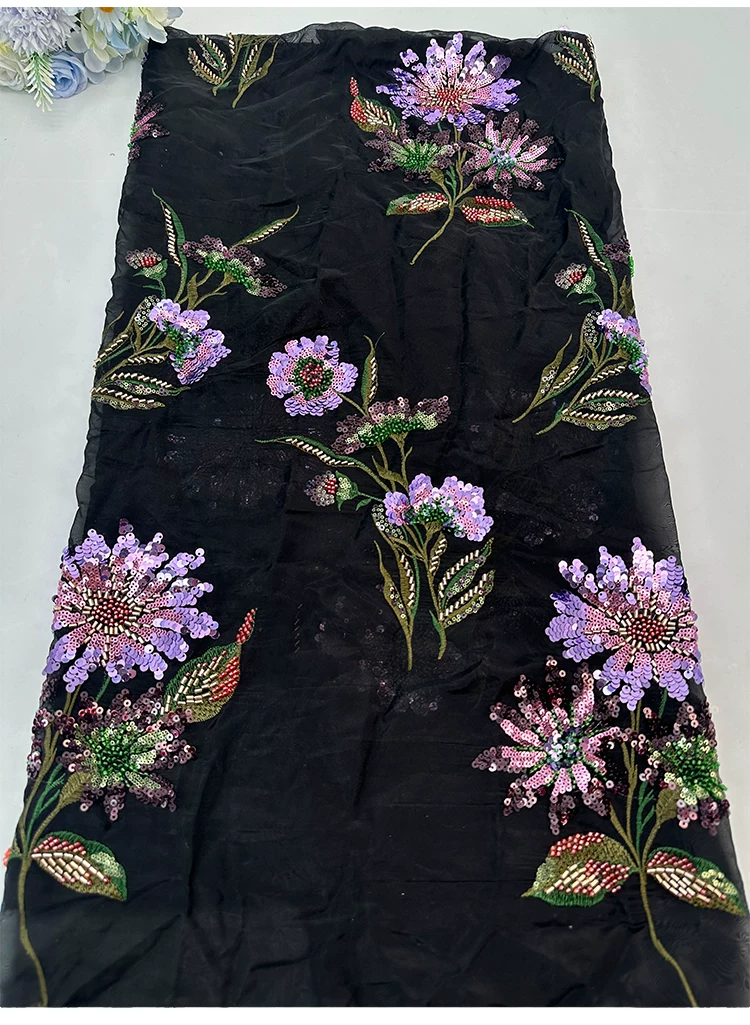 1야드 소프트 메쉬 원단 꽃 비즈 스팽글 자수 원단 자 - Embroidery Beads 리뷰 및 가격