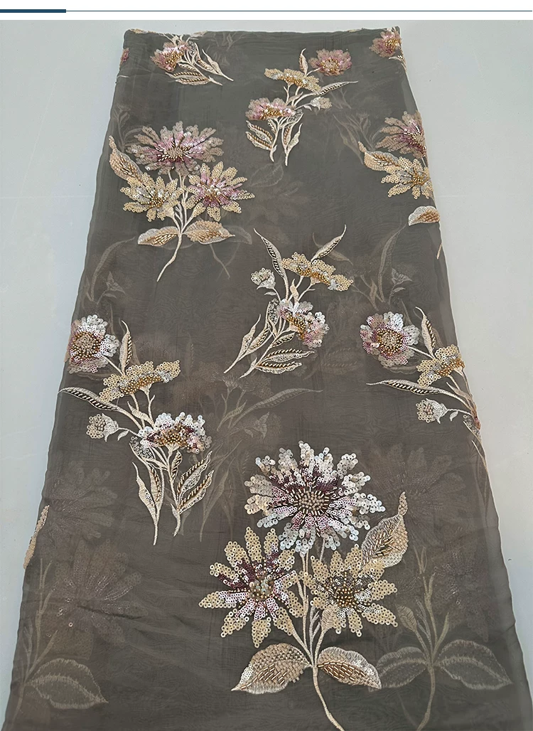 1야드 소프트 메쉬 원단 꽃 비즈 스팽글 자수 원단 자 - Embroidery Beads 리뷰 및 가격