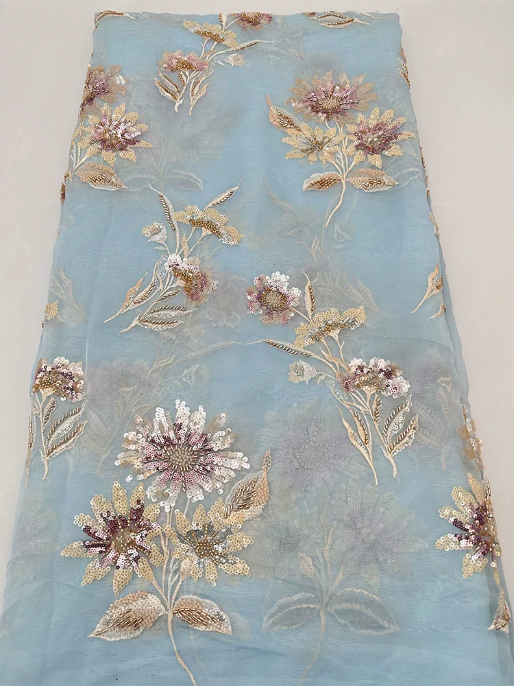 1야드 소프트 메쉬 원단 꽃 비즈 스팽글 자수 원단 자 - Embroidery Beads 리뷰 및 가격