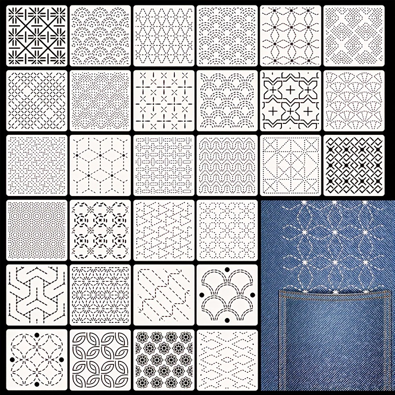 30개 자수 템플릿 DIY 자수 패턴 기하학적 라인 퀼 - Embroidery Quilting 리뷰 및 가격