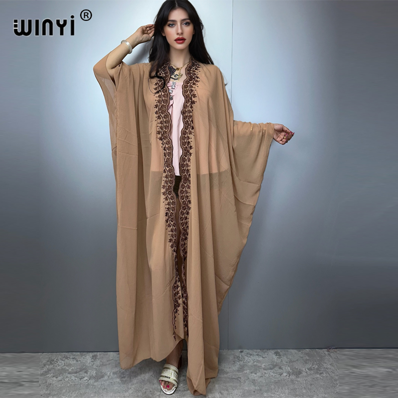 WINYI boho 기모노 쉬폰 자수 카디건 섹시한 이 - Embroidery Abaya 리뷰 및 가격