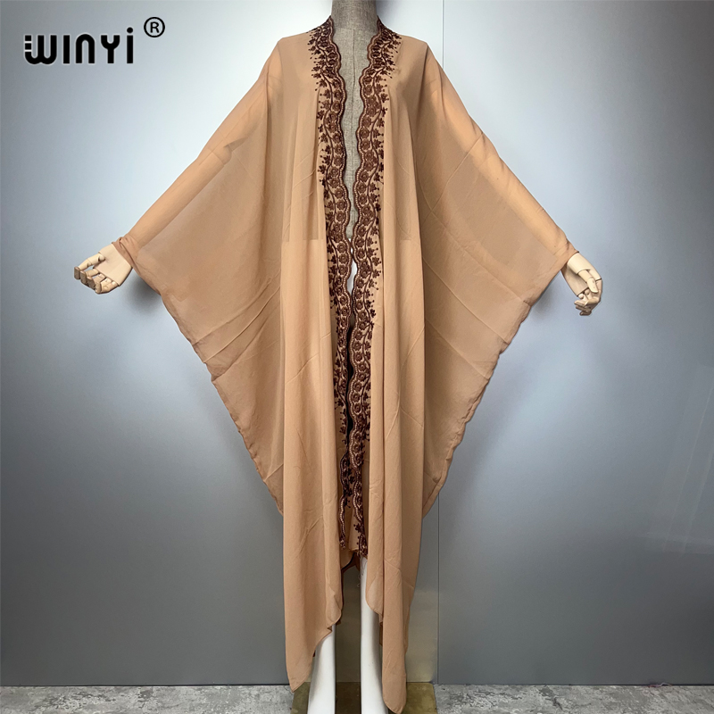 WINYI boho 기모노 쉬폰 자수 카디건 섹시한 이 - Embroidery Abaya 리뷰 및 가격