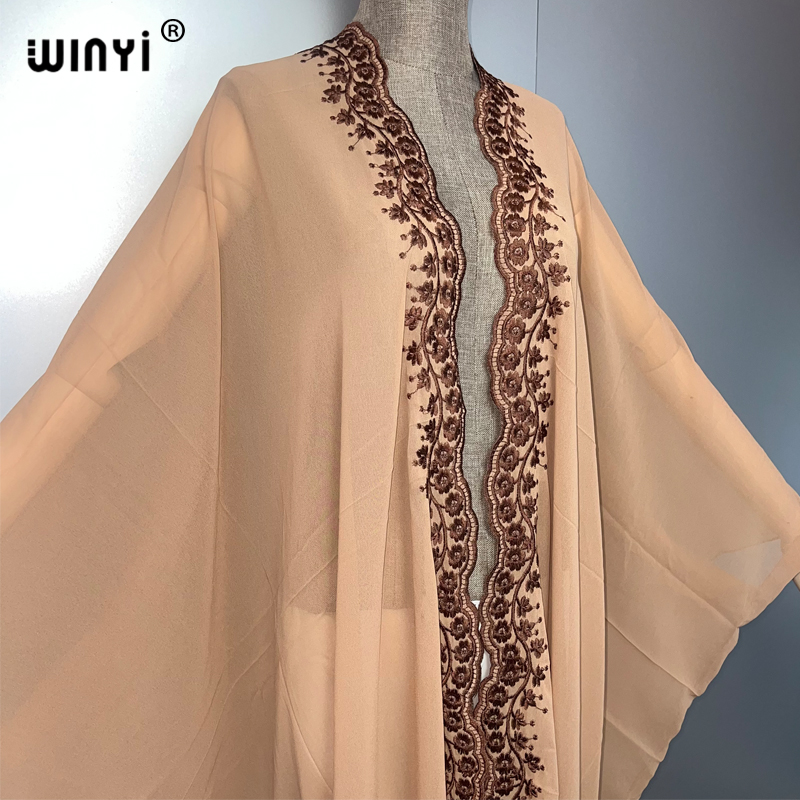 WINYI boho 기모노 쉬폰 자수 카디건 섹시한 이 - Embroidery Abaya 리뷰 및 가격