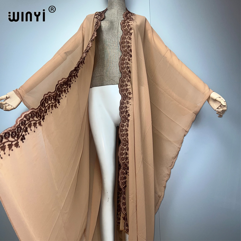 WINYI boho 기모노 쉬폰 자수 카디건 섹시한 이 - Embroidery Abaya 리뷰 및 가격