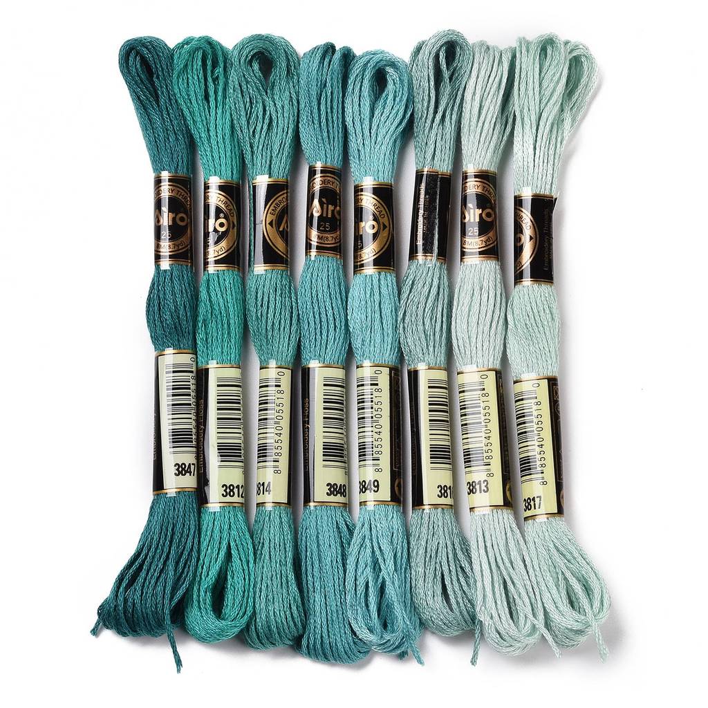 1세트 8가닥 0.5mm 6겹 폴리에스터 자수실 비즈  - Embroidery Beads 리뷰 및 가격