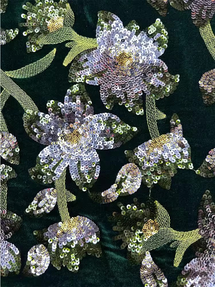 1 야드 레트로 벨벳 텔라 수제 비즈 장식 3D 자수  - Embroidery Beads 리뷰 및 가격